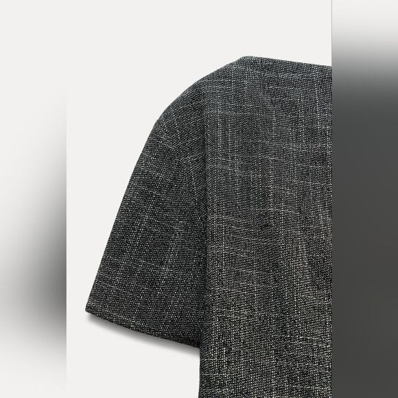 NWT ZARA FULL SKIRT MINI DRESSβZW COLLECTION gray - Picture 7 of 12